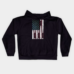 American Flag Baseball Apparel 4th Of July Kids Hoodie